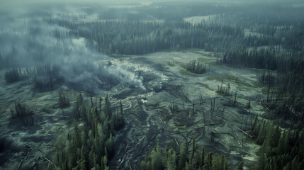 Drone Footage of Burned Forest