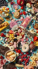 Digital Collage of Tempting Treats:A Scavenger Hunt for Delightful Surprises