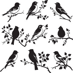 Obraz premium birds on tree