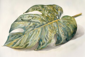 Naklejka premium Monstera epipremnoides blossom person tattoo.