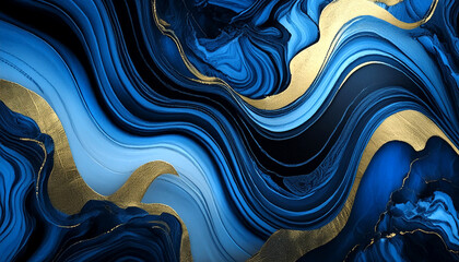 Exquisite black, blue and gold opulence style texture luxury marble background	