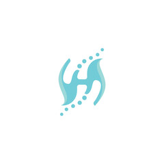 Health care letter H wellness vector logo design