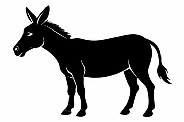 black donkey silhouette vector illustration on white background