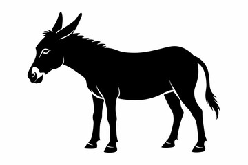 black donkey silhouette vector illustration on white background
