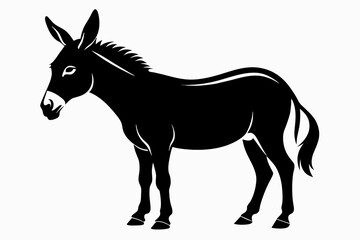 black donkey silhouette vector illustration on white background