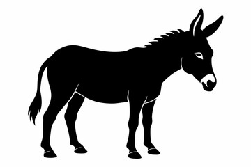 black donkey silhouette vector illustration on white background