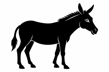 black donkey silhouette vector illustration on white background