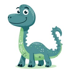 Fototapeta premium An adorable flat-style illustration of a little dinosaur