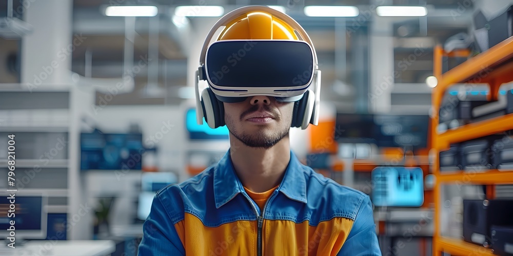 Aufkleber customer service virtual reality troubleshooting session with immersive digital assistance for workp