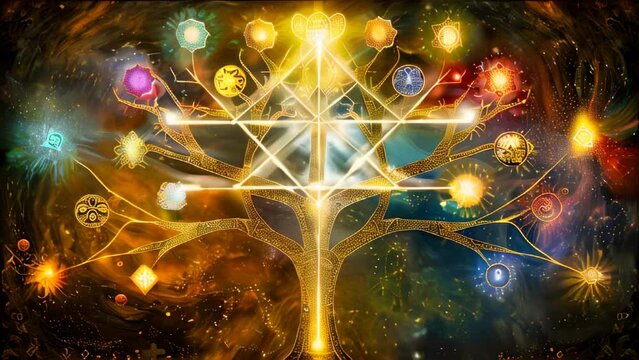 A fantasy visualization of the Tree of mystical Kabbalah