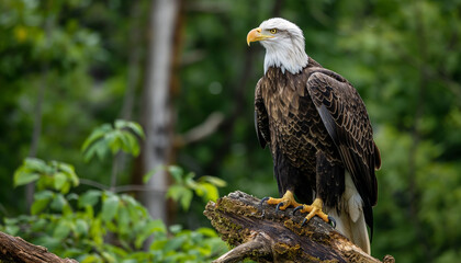 American bald eagle sitting on a branch