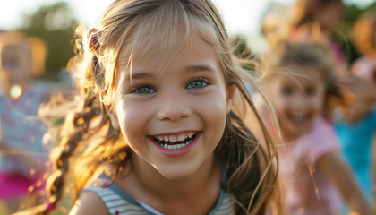 Smiling little blonde girl