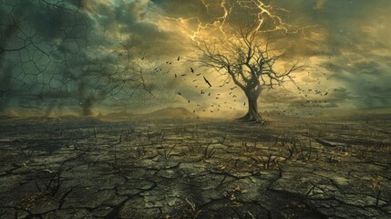 A desolate wasteland with burnt trees and cracked earth stretching as far as the eye can see. But in the center of this barren land . .