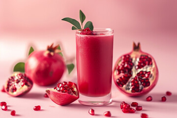 Fresh Pomegranate Juice Still Life