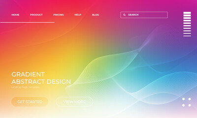 Abstract Rainbow Gradient Vector Illustration for Landing Page