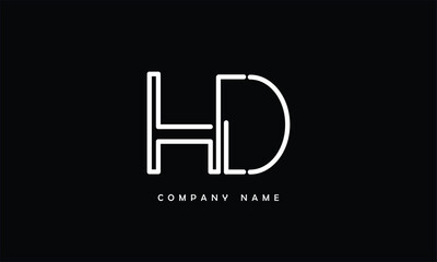 HD, DH, H, D Abstract Letters Logo Monogram