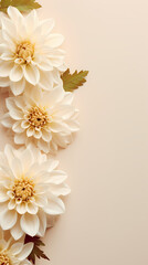 Naklejka premium Beige background, flower decoration illustration