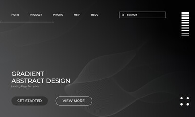 Black Diagonal Abstract Vector Gradient Background for Landing Page