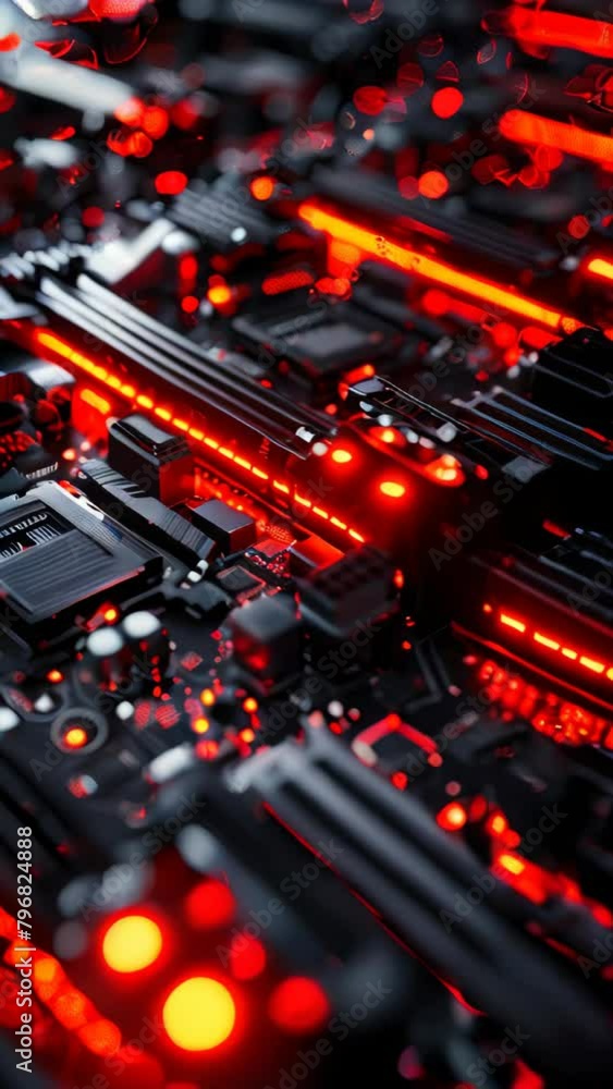 Poster a generic abstract high tech computer hardware closeup