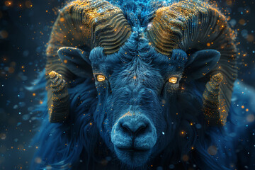 Mystical Glowing Bison Portrait
