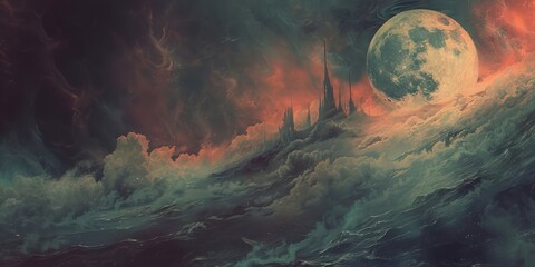 Abstract Fantasy Imagination Graphic Design for Album Art Cover Backdrop Background Wallpaper