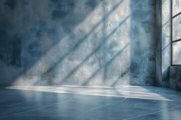 Blue shadows on a textured wall - 796825223