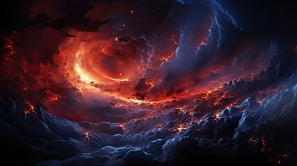 Abstract fractal celestial bodies, with swirling clouds and nebulae