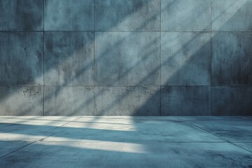 Concrete wall with shadows and sunlight - 796826281