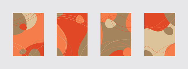 Minimalist abstract hand drawn set background.