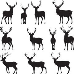 deer silhouette set