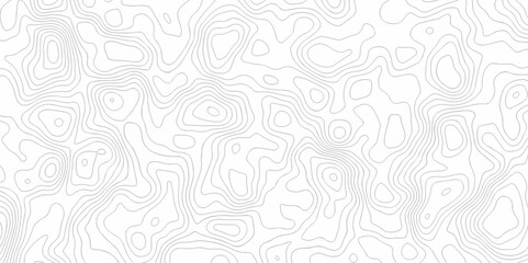 Vector geography landscape Topo contour map on white background, Topographic contour lines. Seamless pattern with lines Topographic map. Geographic mountain relief diagram line wave carve pattern.