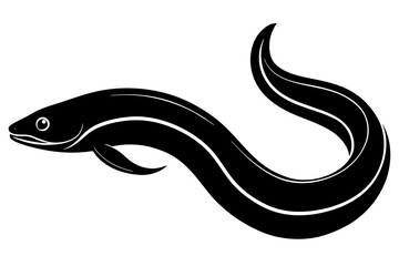 Naklejka premium Eel silhouette vector illustration isolated on a white background 