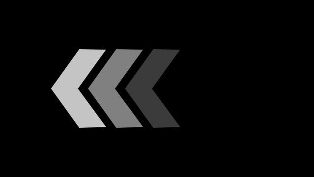 4K Animated Arrow direction sign on black background, Direction banner