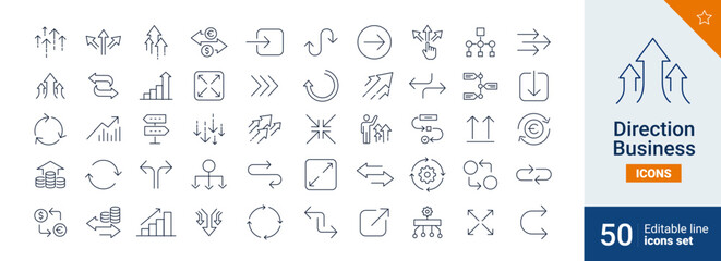 Direction icons Pixel perfect. business, arrows, choice, ...	
