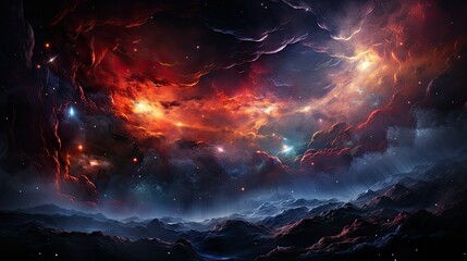 Abstract fractal celestial bodies, with swirling clouds and nebulae