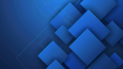 Fototapeta premium Modern blue geometric shapes on a digital blueprint design