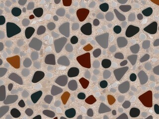 Terrazzo flooring styles Classic Italian floor surface composed of natural stone.