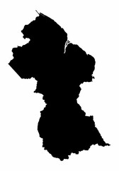 Guyana dark silhouette map