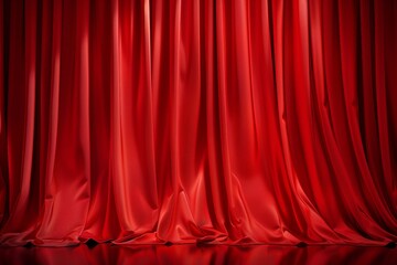 curtain or drapes red background. generative ai.