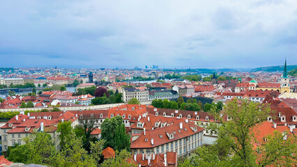 Fototapeta na wymiar Beautiful city view in Prague, Czech Republic 