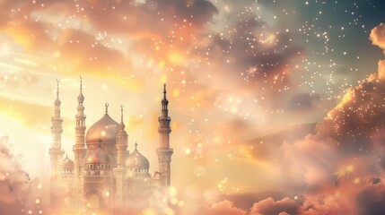 landscape with mosque