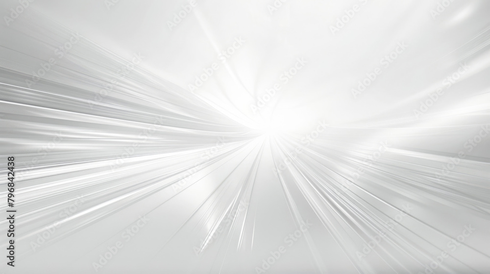 Poster High-key image depicting white light rays radiating from a central point with a zoom effect
