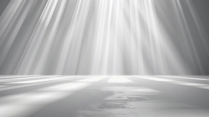 Serene backdrop with rays of sunlight streaming through a white space