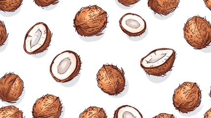 Quaint Coconuts: Pastel Watercolor Illustrations