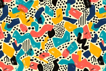 abstract memphis pattern vibrant colorful graphic background