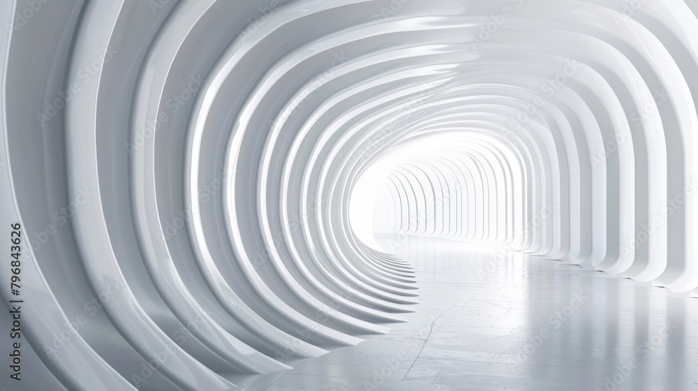 Aufkleber Modern architecture with seamless circular shapes creating a hypnotic tunnel effect