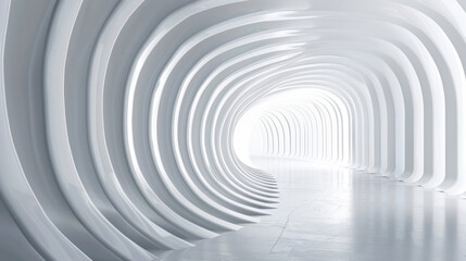 Modern architecture with seamless circular shapes creating a hypnotic tunnel effect