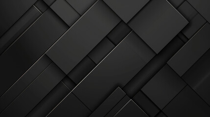 Modern 3d illustration of a sleek black geometric pattern