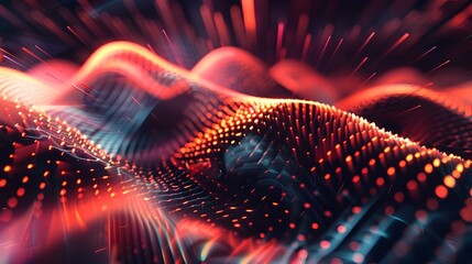 Harmonious Audio Synthesis and Mesmerizing Sonic Interference Cascading Through Modes in a Glitch Art Style with High Details Reflecting Sound Wave