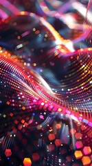 Holographic Data Visualization Showcasing Sleek Quantum Computing Inspired Aesthetics